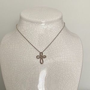 Judith Jack Infiniti Silver Cross Pendant Marcasite 16”